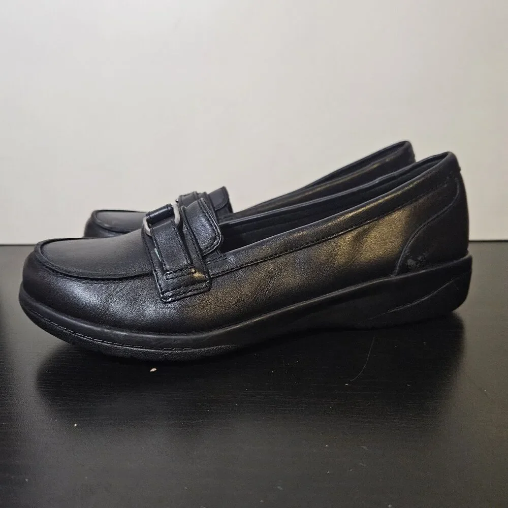 Clarks Black Cheyn Marie Loafer Womens Size 7 Soft Cushion Y2K Office Career